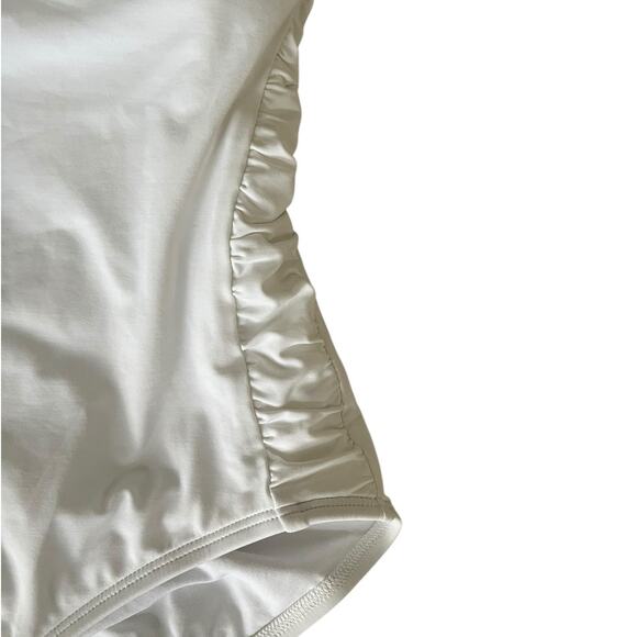 LA Blanca One-Shoulder One-Piece White SwimSuit Size 12 - Picture 2 of 5